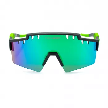 PHILIPP PLEIN SPORT SSP001-99U28V Occhiali da sole uomo - Montatura nera, lenti grigie, forma a scudo