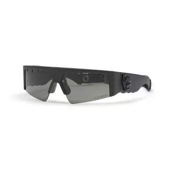PHILIPP PLEIN SPORT SSP006V710U28 Occhiali da sole rettangolari uomo - Montatura nera, lenti fumé - 71/12/130 mm
