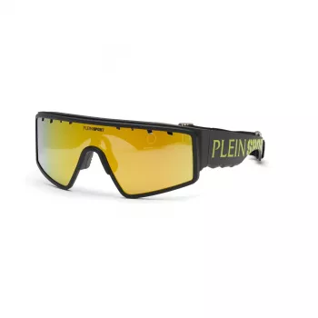 PHILIPP PLEIN SPORT SSP007-99U28G occhiali da sole sportivi uomo, rettangolari, avvolgenti, montatura completa, protezione UV400, lente 99 mm, asta 130 mm