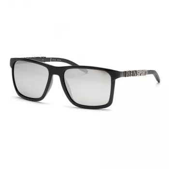 PHILIPP PLEIN SPORT SSP013-58Z42Z Occhiali da sole uomo - Montatura in acetato nera, lenti in policarbonato grigie, 58/17/145 mm