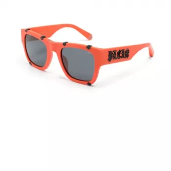 Philipp Plein SPP042W54V47F Occhiali da sole uomo rettangolari nero/grigio 54/23/145 mm