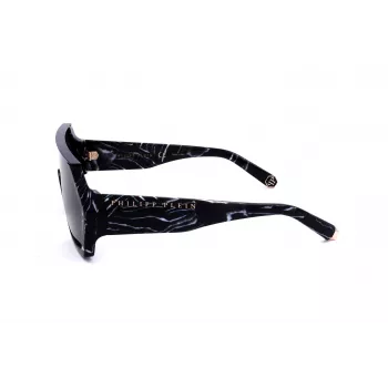 Philipp Plein SPP047-0Z21 Occhiali da sole uomo montatura nera lenti grigie 99mm