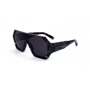 Philipp Plein SPP047-0Z21 Occhiali da sole uomo montatura nera lenti grigie 99mm