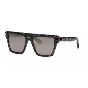 Philipp Plein SPP108V56721X Occhiali da sole unisex Nero/Grigio 56/19/145 mm