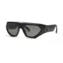 PHILIPP PLEIN SPP153-580U28 occhiali da sole rettangolari da uomo, montatura in acetato nero lucido, lenti in policarbonato fumé, 58 mm