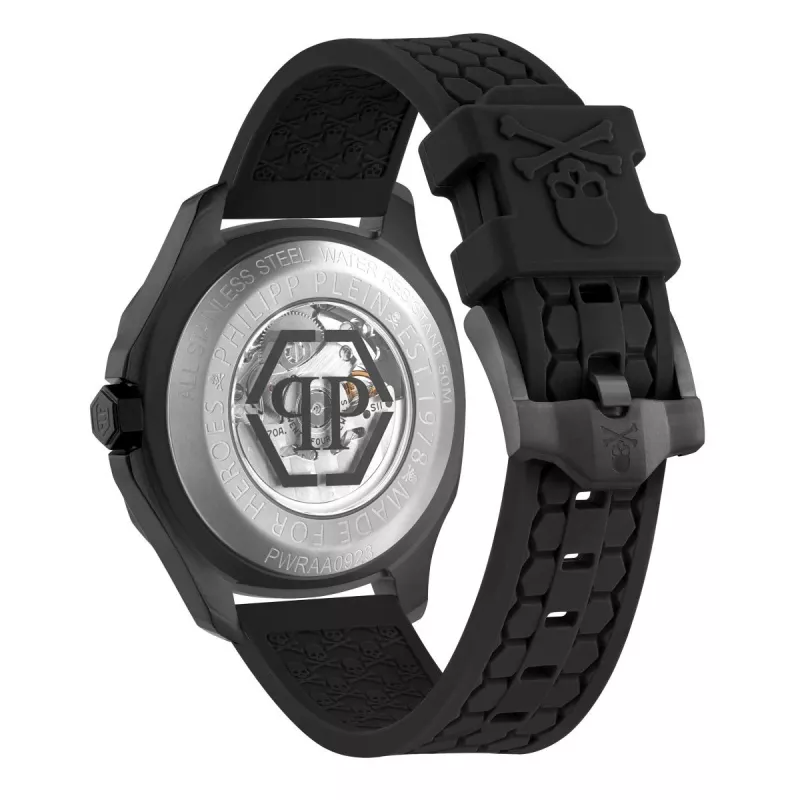 Orologio automatico uomo Philipp Plein The Skeleton PWRAA0923 42mm silicone nero