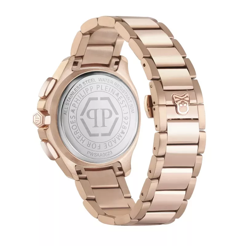 Philipp Plein The Skeleton Orologio al quarzo uomo PWSAA0623 44mm Cinturino in silicone nero
