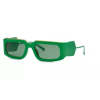 PHILIPP PLEIN Occhiali da sole unisex SPP119M580859 - montatura nera, lenti grigie, 58 mm