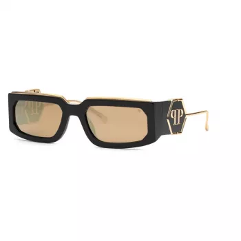 PHILIPP PLEIN occhiali da sole unisex SPP119M58700G - montatura nera, lenti grigie sfumate, 58 mm