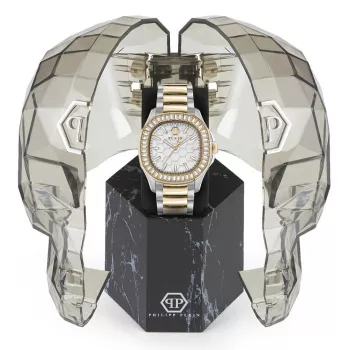 Philipp Plein Orologio automatico skeleton donna PWTAA0523 38mm Acciaio inox color oro rosa e silicone nero