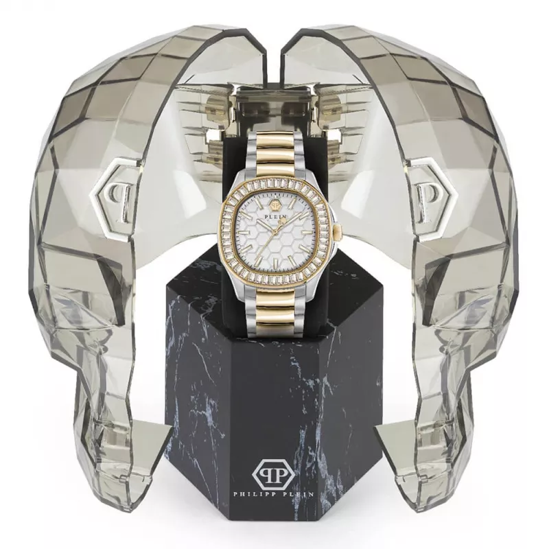 Philipp Plein Orologio automatico skeleton donna PWTAA0523 38mm Acciaio inox color oro rosa e silicone nero