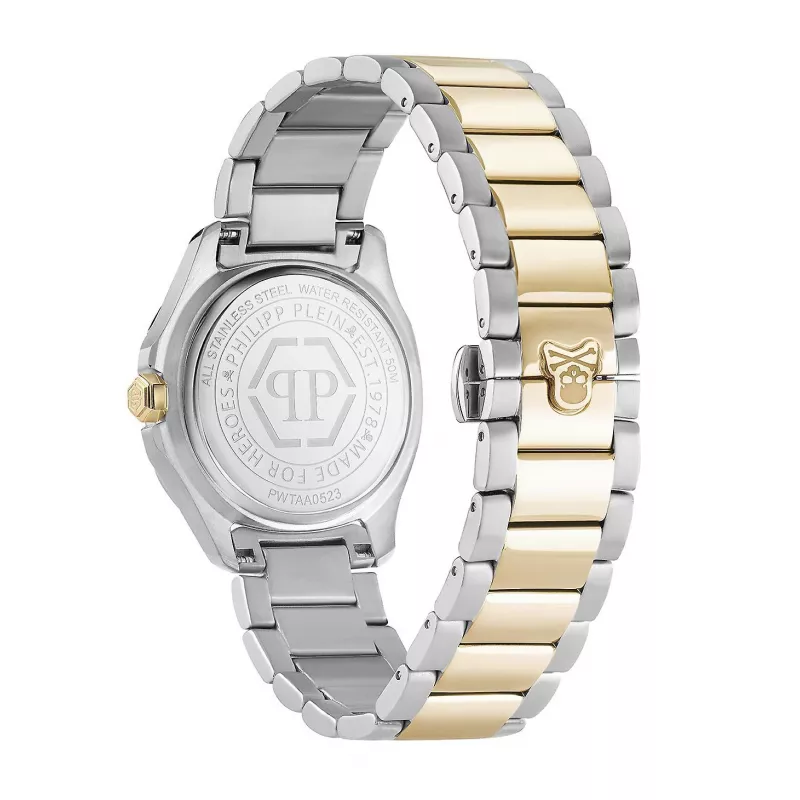 Philipp Plein Orologio automatico skeleton donna PWTAA0523 38mm Acciaio inox color oro rosa e silicone nero