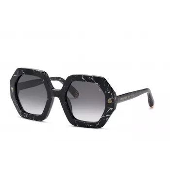 PHILIPP PLEIN occhiali da sole donna SPP039M530869 - montatura nera, lenti grigie, 53 mm