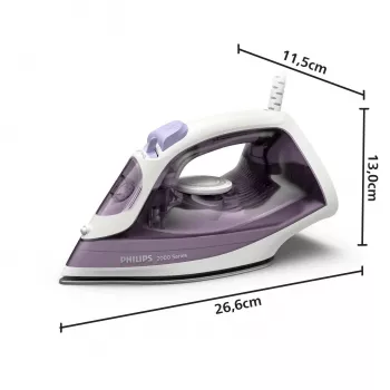Philips DST2020/30 ferro da stiro a vapore, 2000 W, piastra antiaderente, blu/bianco