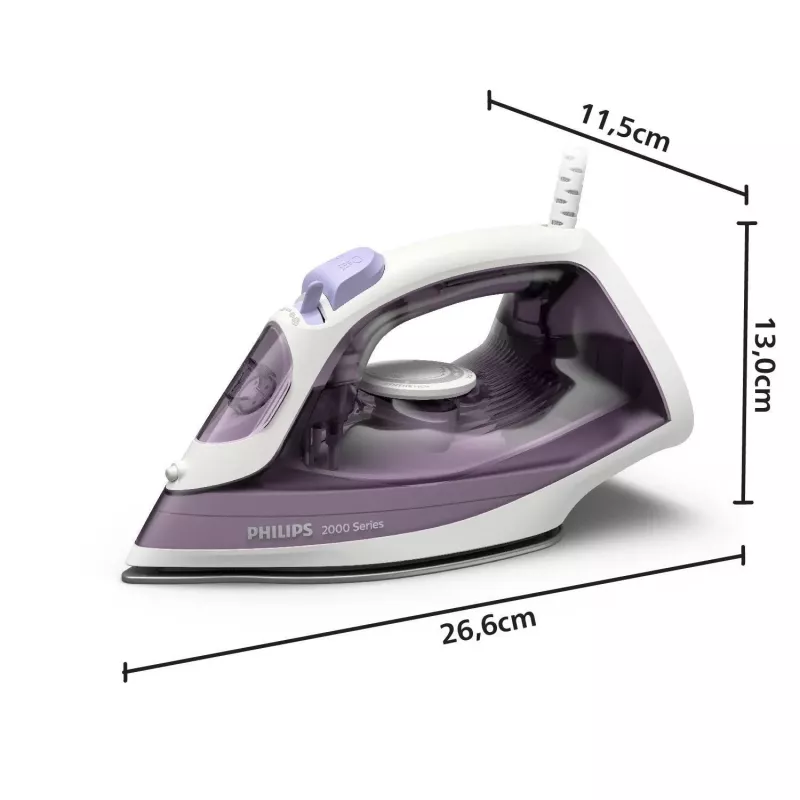 Philips DST2020/30 ferro da stiro a vapore, 2000 W, piastra antiaderente, blu/bianco