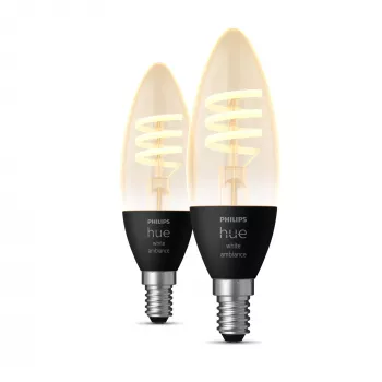 Philips Hue E14 White Ambiance 4,6W LED Filament Candela 2 pezzi