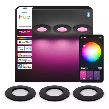 Philips Hue White & Color Ambiance Slim Recessed Light S x3 - nero