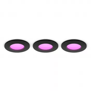 Philips Hue White & Color Ambiance Slim Recessed Light S x3 - nero