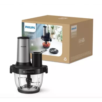 Philips Serie 5000 robot da cucina tritatutto HR1504/00, 800 W, ciotola 2,1 L, bianco