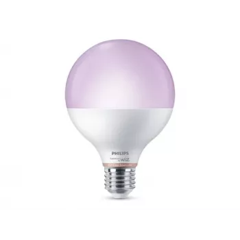 Philips Smart WFB 75W G95 E27 822-65 RGB 1PF/6 – lampada LED smart da 9W, 1055lm, E27, RGB/Tunable White, dimmerabile