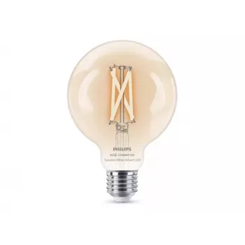 Philips Smart Wi-Fi G95 E27 Lampada LED smart, Tunable White 2700-6500K, equivalente 60W, trasparente