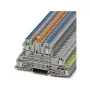 Phoenix 3076032 UTI 2,5-PE/L/NTB morsetto di installazione multipiano, connessione a vite, 3 livelli, 5 connessioni, 500 V, 24 A, 0,14-4 mm², grigio