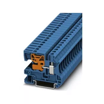 Phoenix 3245037 UTN 6 morsetto passante per guida DIN, sezionamento a lama, 0,2-10 mm², blu