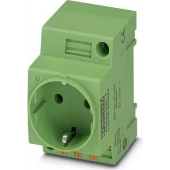 Phoenix Contact EO-CF/PT/GN presa per quadro elettrico, Tipo F Schuko, Push-in, verde, 250V/16A, IP20, 804039