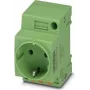 Phoenix Contact EO-CF/PT/GN presa per quadro elettrico, Tipo F Schuko, Push-in, verde, 250V/16A, IP20, 804039