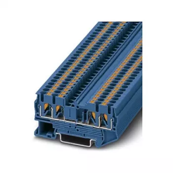 Phoenix Contact PT 2,5-QUATTRO BU Morsetto passante push-in, blu, 4 connessioni, 2,5 mm², 800 V, 24 A, montaggio su guida DIN