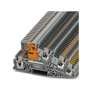 Phoenix Contact PTI 2,5-PE/L/NT morsetto di installazione su guida DIN, multistrato, Push-in, a 3 livelli, 2,5 mm², grigio