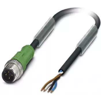 Phoenix Contact SAC-4P-M12MS/ 3,0-PUR Cavo sensore/attuatore, connettore M12 diritto a estremità aperta, 4 poli codifica A, 3 m PUR nero-grigio
