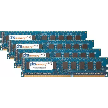 PHS-memory 32GB (4x8GB) kit RAM per Apple Mac Pro Eight Core 2.26GHz (Early 2009) DDR3 UDIMM ECC 1333MHz PC3-10600E SP463083