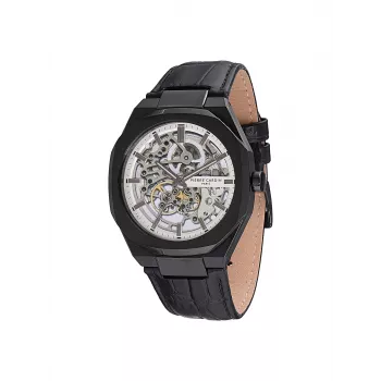 Pierre Cardin Orologio uomo al quarzo analogico CF.1002.LB.1 42mm quadrante nero cinturino in pelle