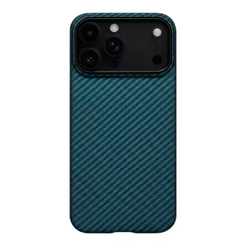 PITAKA Custodia Ultra-Slim MagSafe per iPhone 17 Pro nero/blu Twill