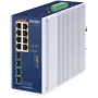 PLANET TECHNOLOGY CORP. IGS-5225-8P4X switch Ethernet industriale 8 porte 10/100/1000T 802.3bt PoE + 4 porte 10G SFP+ (budget PoE 360W, LED utilizzo PoE, -40~75°C, doppio 48~54V DC)