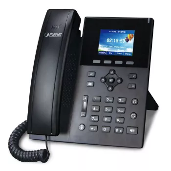 PLANET VIP-1260PT Telefono IP PoE a colori ad alta risoluzione con telecamera 3MP, LCD 6 righe, nero