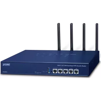 Router di sicurezza PLANET VR-300W5 Enterprise Wi-Fi 5 AC1200 Dual-Band VPN con SD-WAN, firewall, VLAN, QoS, HA e AP-Controller