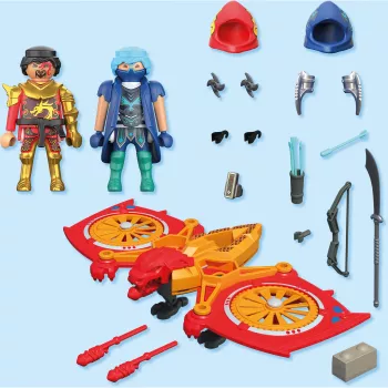 Playmobil 71833 Heroes: drone degli eroi contro il ninja malvagio