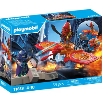 Playmobil 71833 Heroes: drone degli eroi contro il ninja malvagio