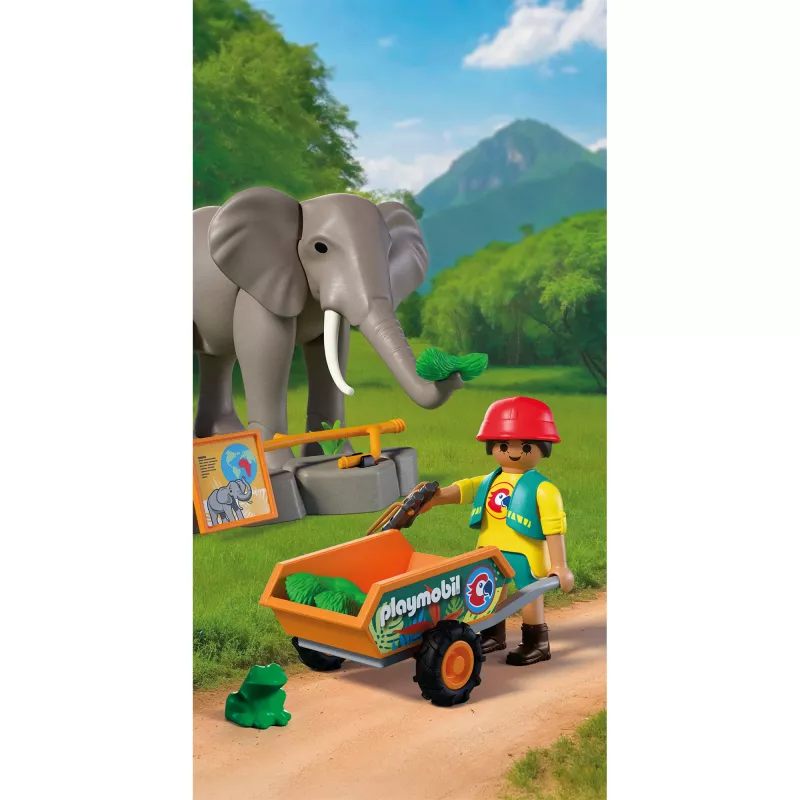 PLAYMOBIL 72068 Elefante con guardiano degli animali