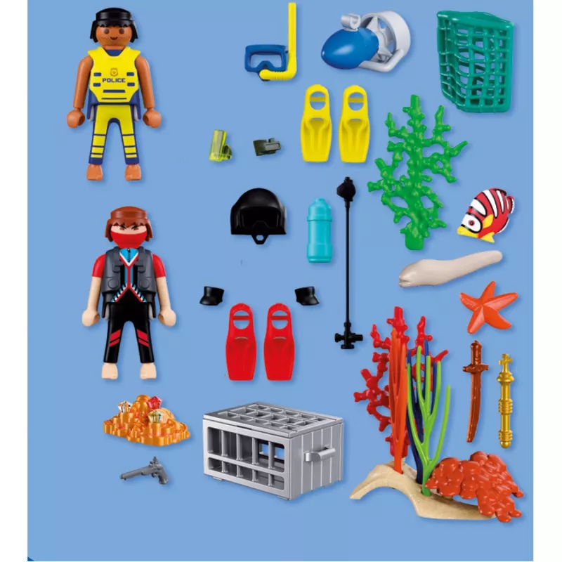 PLAYMOBIL 72078 City Action sommozzatore della polizia con tesoro