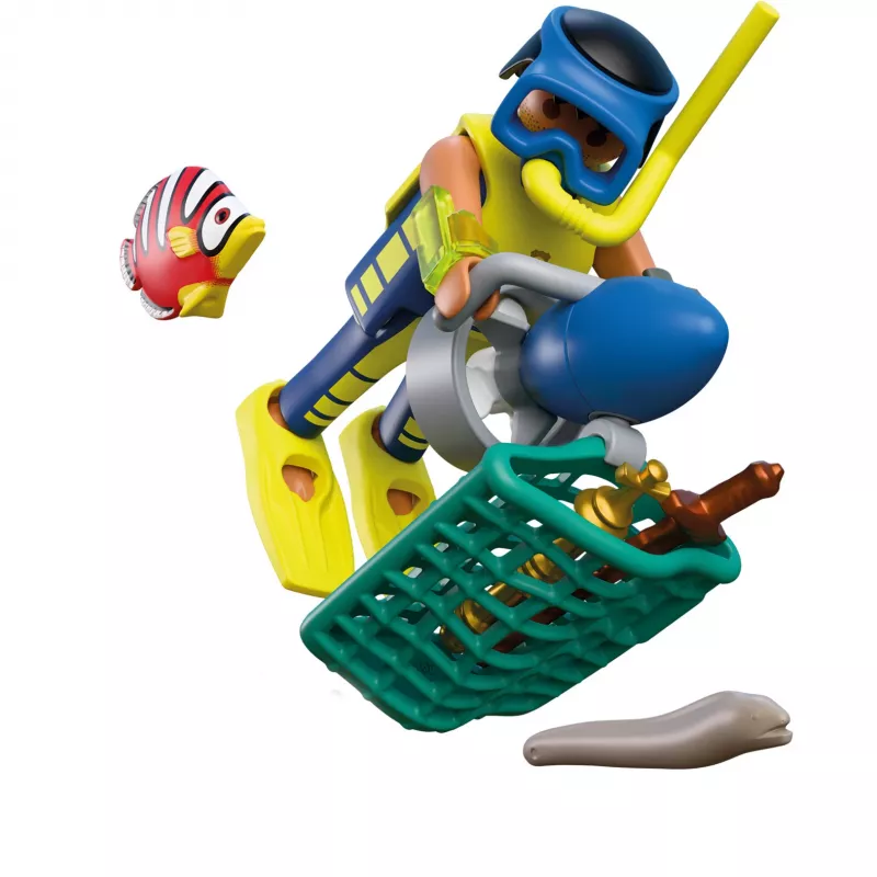 PLAYMOBIL 72078 City Action sommozzatore della polizia con tesoro