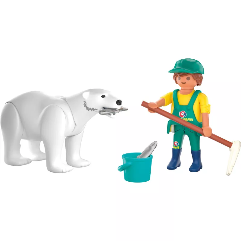 Playmobil 72090 Animals & Friends Zoo: orso polare e guardiano