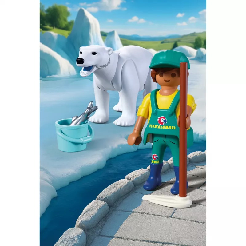 Playmobil 72090 Animals & Friends Zoo: orso polare e guardiano