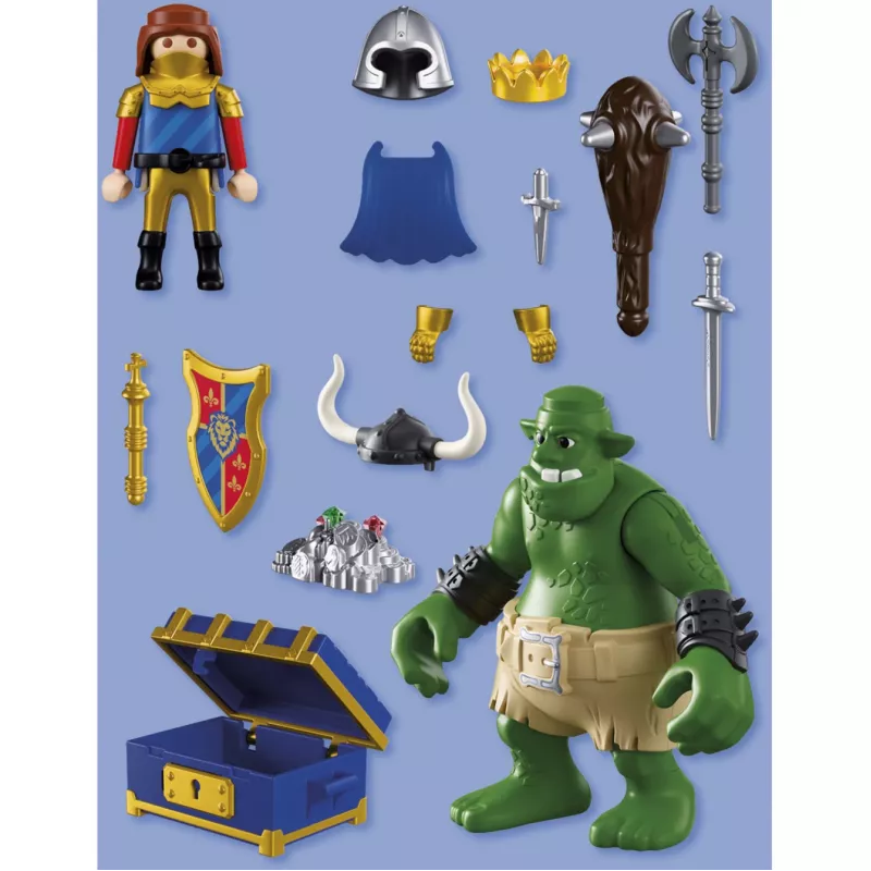 PLAYMOBIL Knights 72116 Troll con tesoro del cavaliere leone