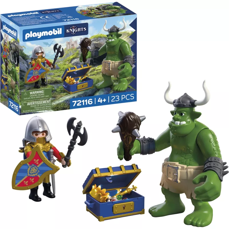 PLAYMOBIL Knights 72116 Troll con tesoro del cavaliere leone