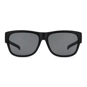 Polaroid Ancillaries PLD9003SDL5 Occhiali da sole unisex rettangolari - Montatura nera opaca, lenti polarizzate grigie