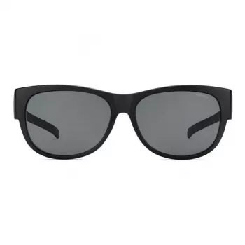 POLAROID ANCILLARIES PLD9004SDL5 Occhiali da sole unisex - Montatura nera, lenti polarizzate grigie, forma squadrata