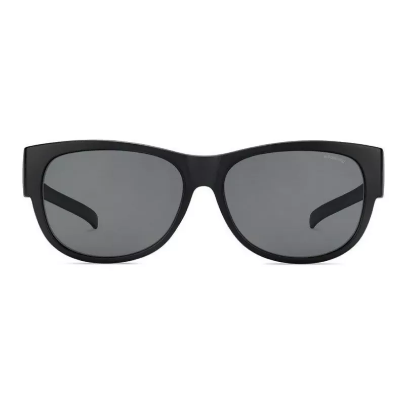 POLAROID ANCILLARIES PLD9004SDL5 Occhiali da sole unisex - Montatura nera, lenti polarizzate grigie, forma squadrata